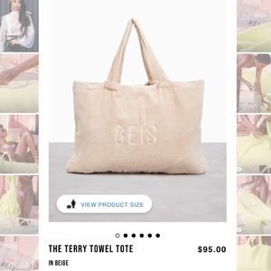 BÉIS - Limited Edition Terry Towel Tote in Beige